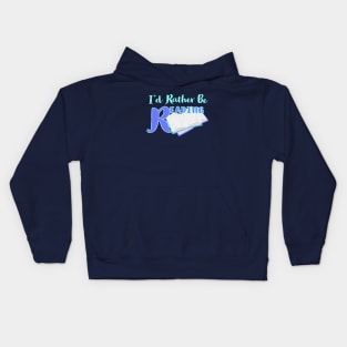 I'd Rather Be Reading. Book Lovers Statement. Books with Blue Lettering. Kids Hoodie